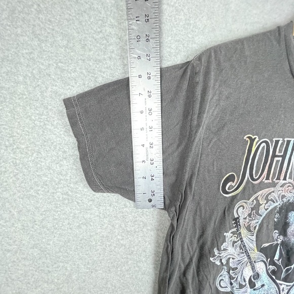 Johnny Cash Shirt Mens Medium Gray Distressed Country Music Nashville Tennessee - Picture 9 of 12